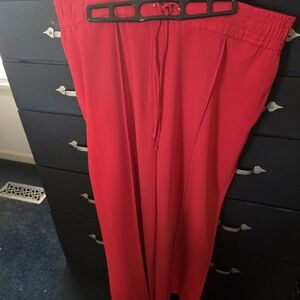 Marks And Spencer Red Wide Leg Dress Pants US Size 14; UK Size 18